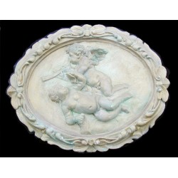 LR 41 Putti che suonano - ovale con cornice h. cm. 41x51